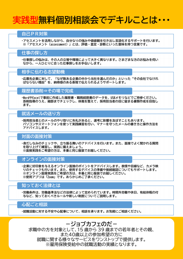 ジョブカフェ裏